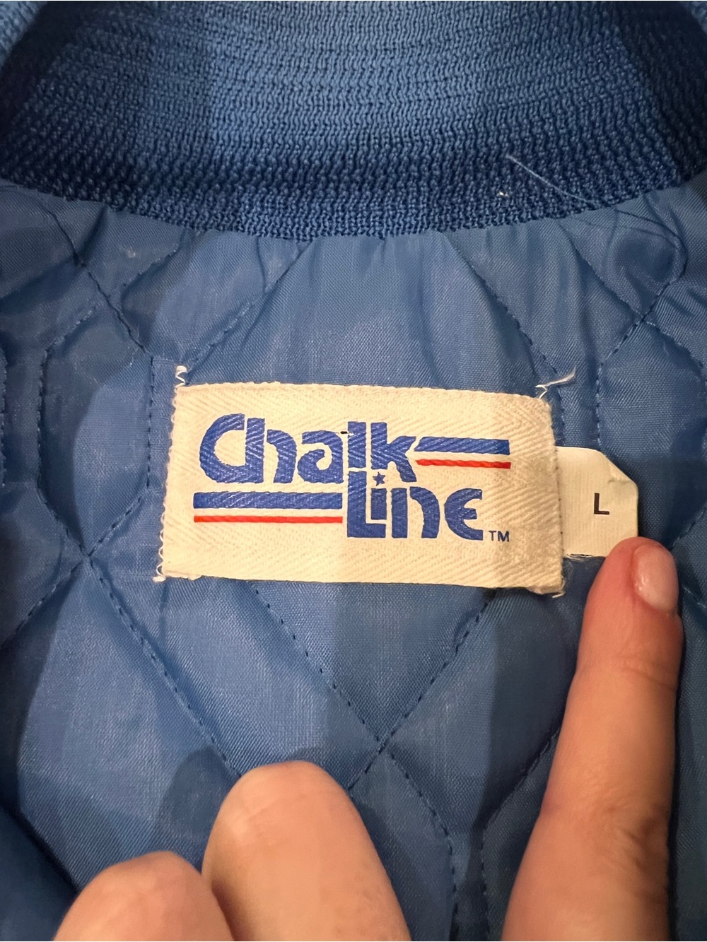 Vintage Retro Chalk Line NY (New York) Giants NFL Varsity Bomber Jacket - Picture 7 of 7